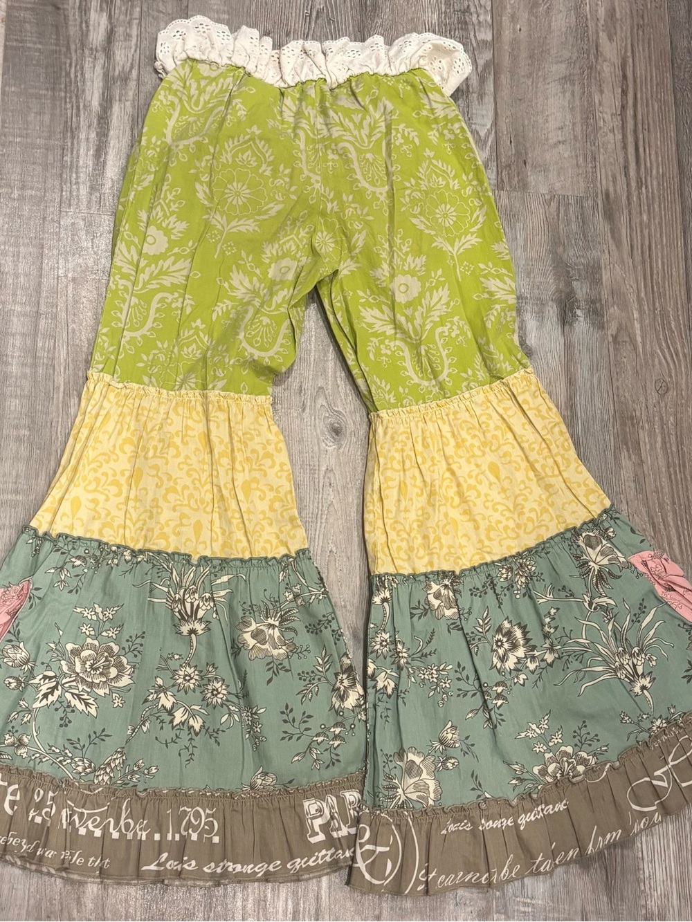 Mustard Pie Tiered Ruffle Pants 100% Cotton Girls Size 10 - Picture 2 of 4